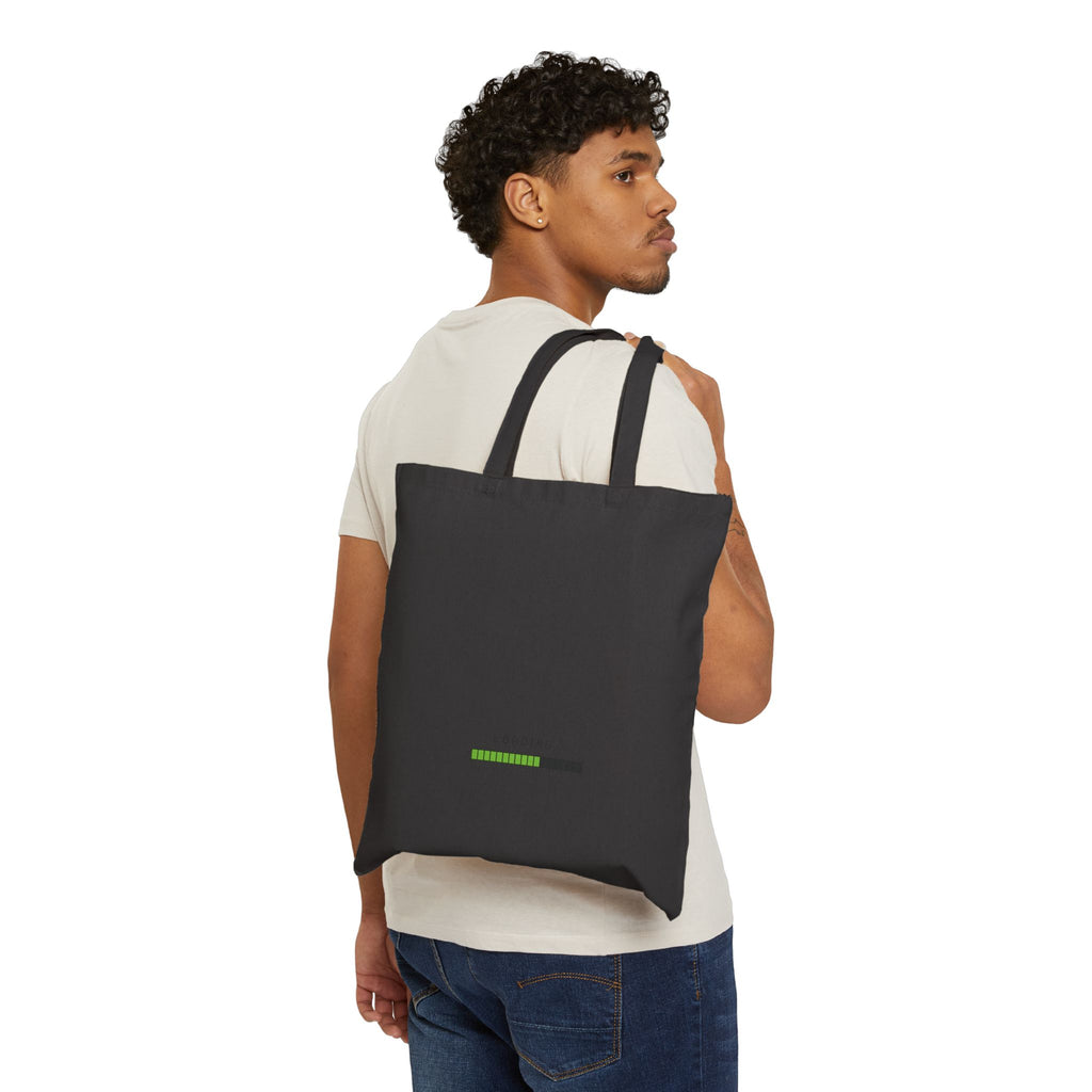 Loading Bar Tote Bag — Minimalist Cotton Canvas Shopper