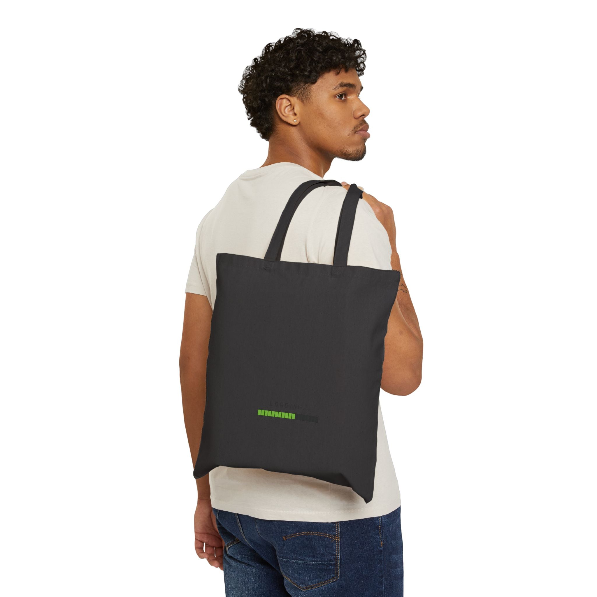 Loading Bar Tote Bag — Minimalist Cotton Canvas Shopper