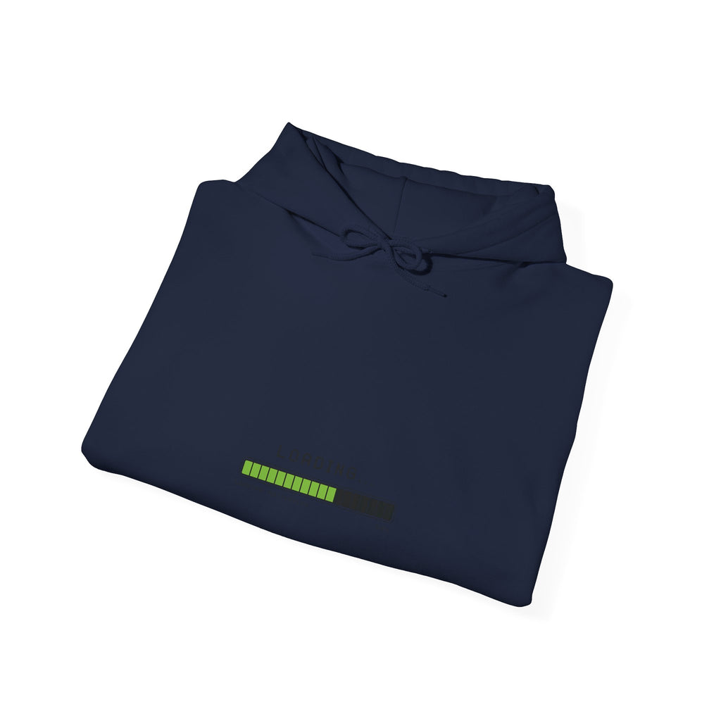Loading Progress Bar Hoodie — Minimal Tech Graphic Pullover